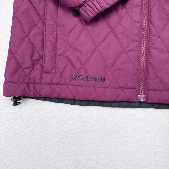 Columbia Jacket Women’s Size Medium Pink Interchange Quilted Full Zip Hiking - Picture 4 of 10
